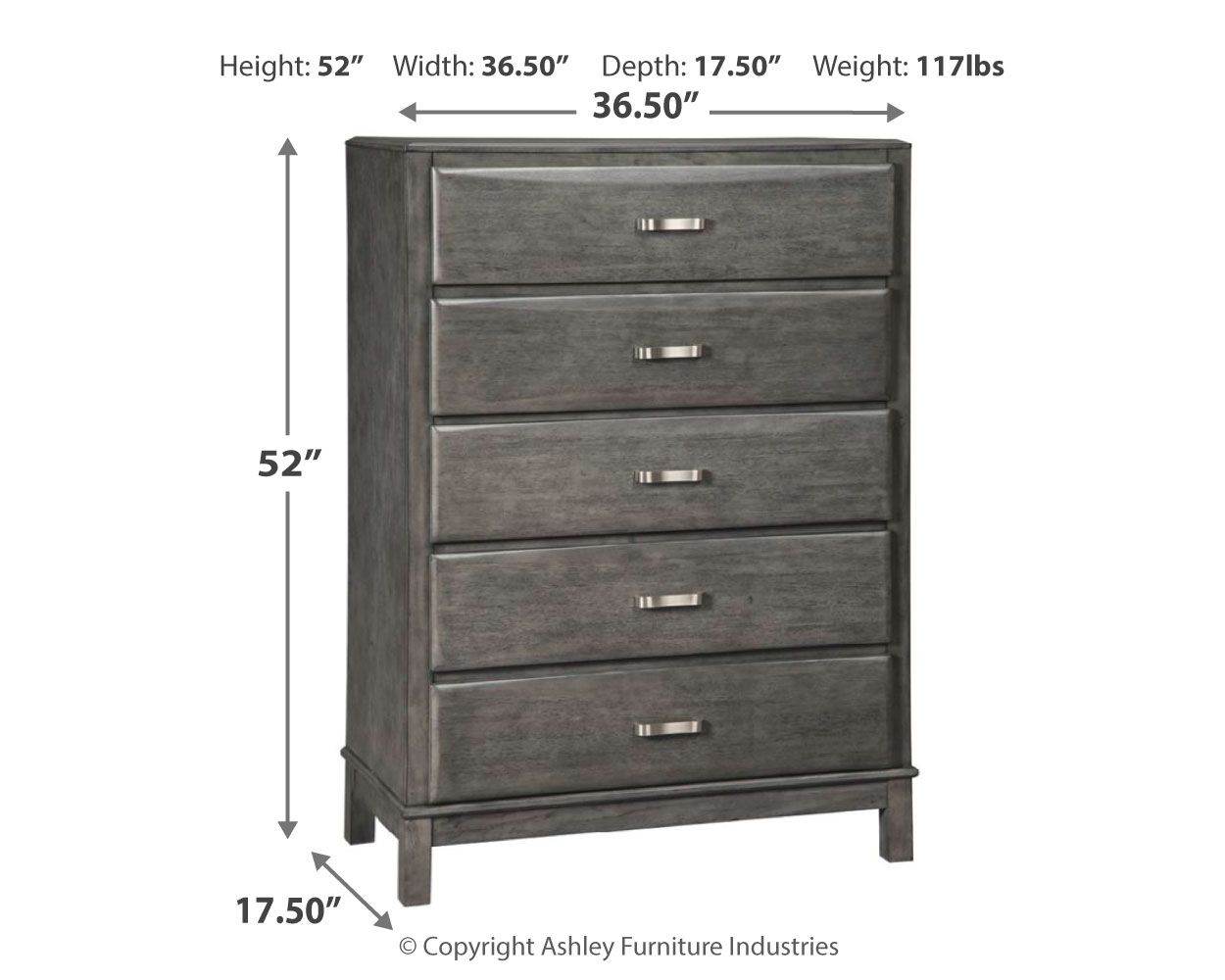 Caitbrook - Gray - Five Drawer Chest - Forward Furniture
