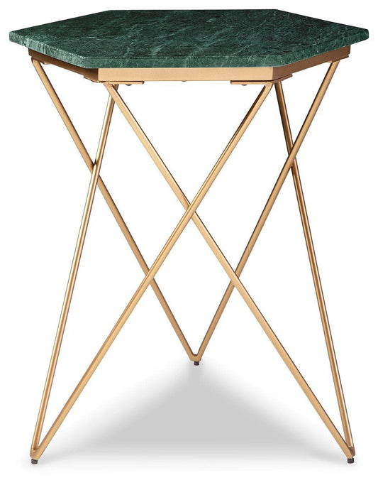 Engelton - Green / Gold - Accent Table - Forward Furniture