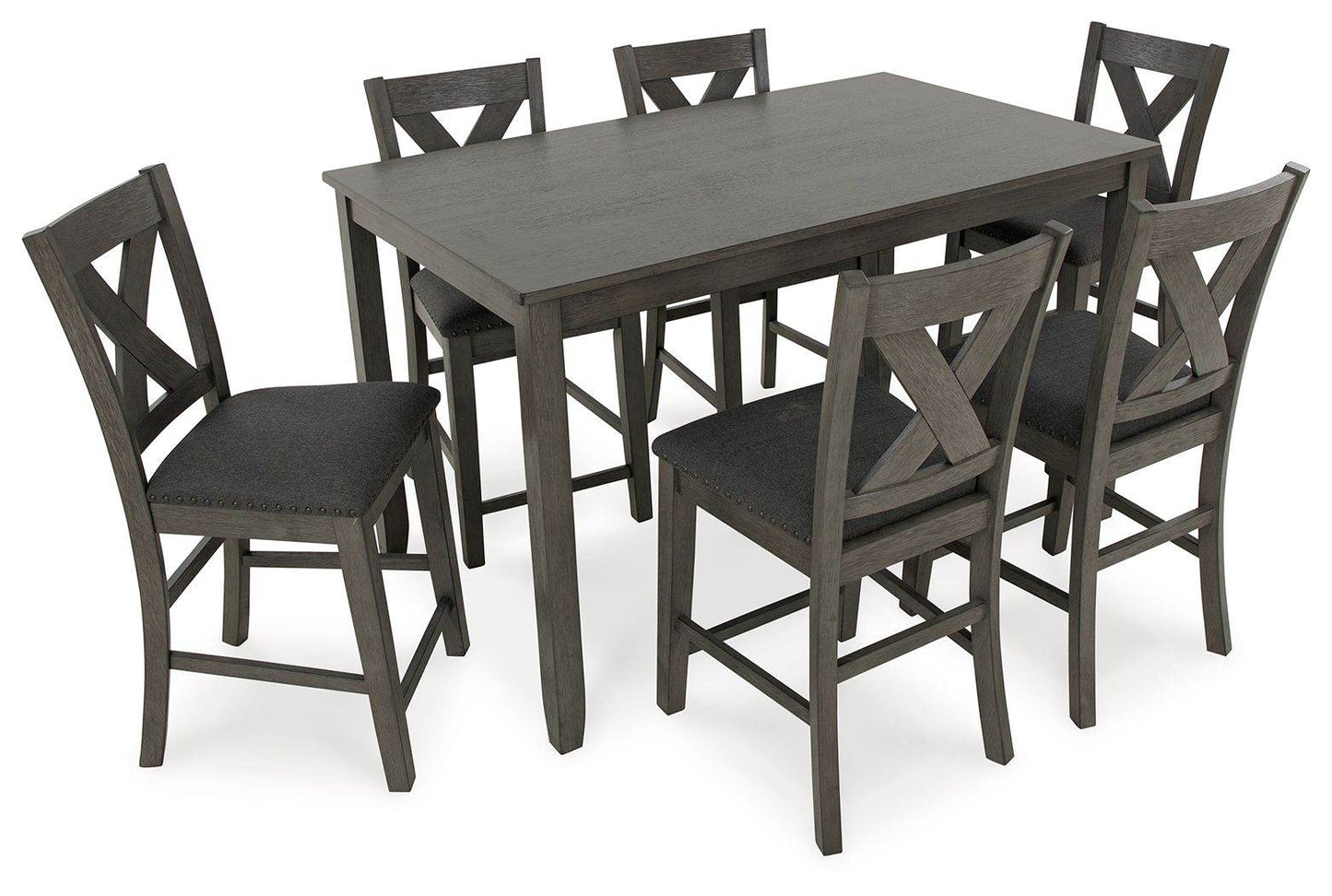 Caitbrook - Gray - Rect Drm Counter Table Set (Set of 7) - Forward Furniture
