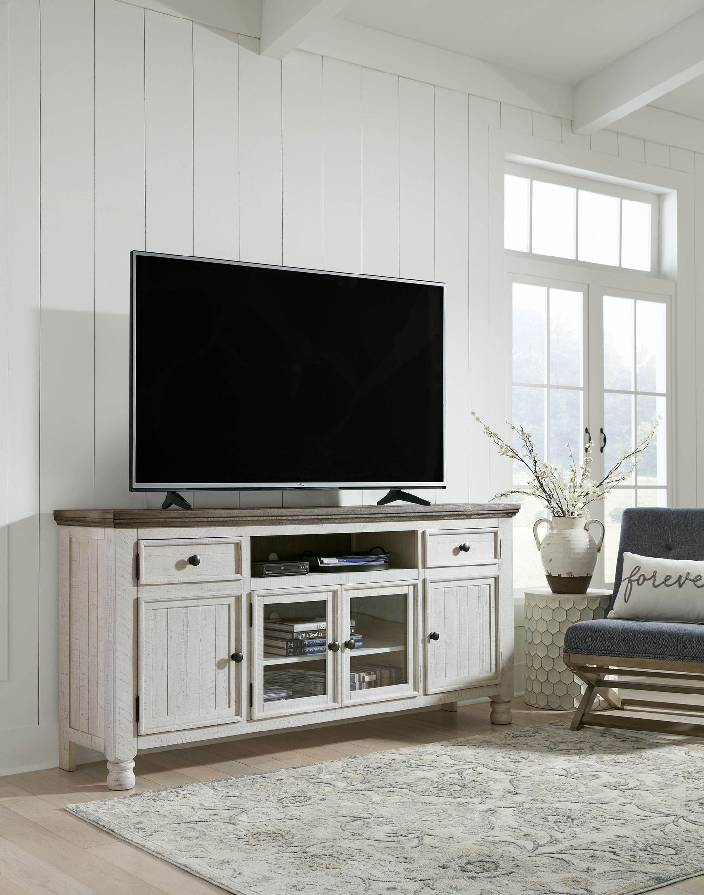 Havalance - Brown / Beige - Extra Large TV Stand - 4 Doors - Forward Furniture
