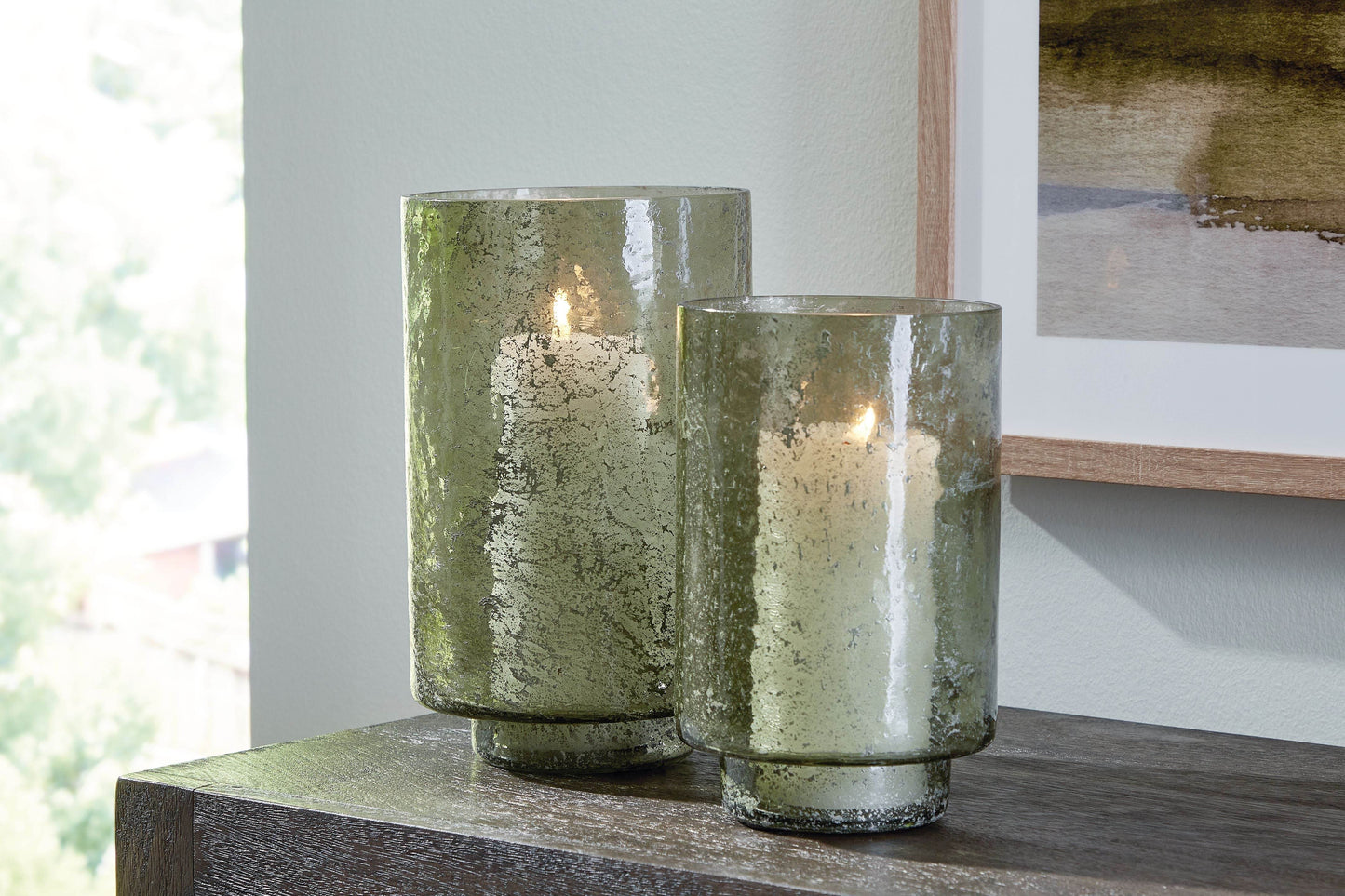 Clarkton - Green - Candle Holder Set (Set of 2) - Forward Furniture