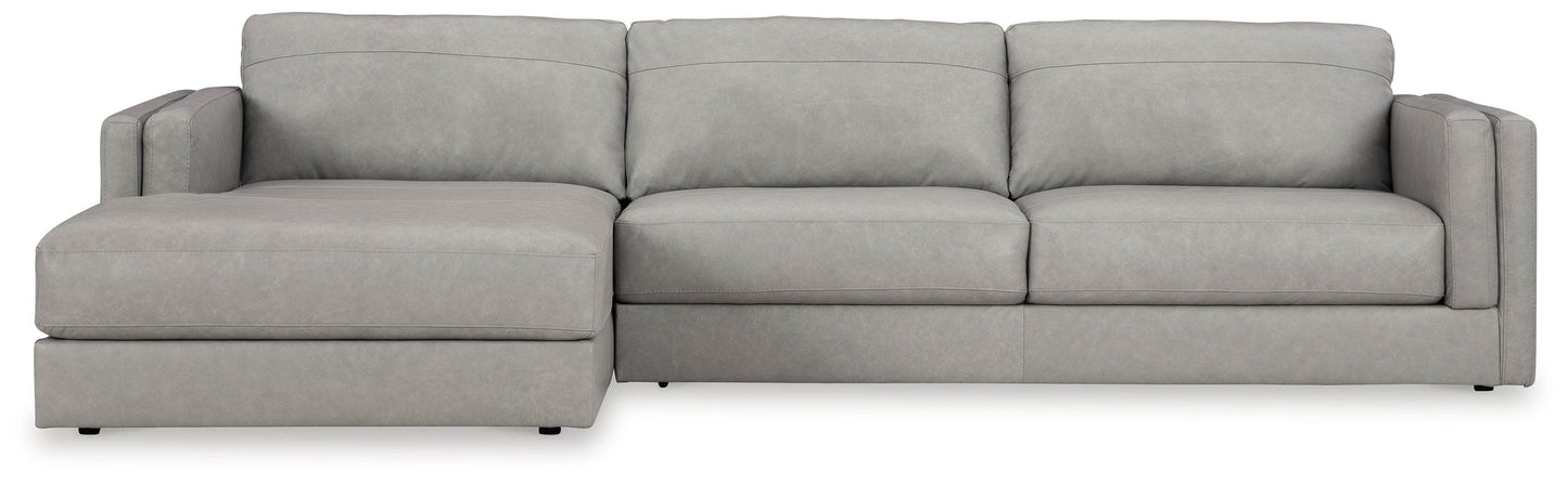 Amiata - Glacier - 2-Piece Sectional With Laf Corner Chaise - Leather Match - Forward Furniture