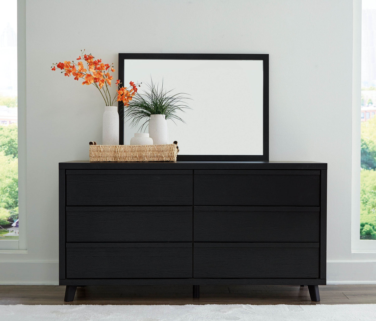 Danziar - Black - Dresser And Mirror - Forward Furniture