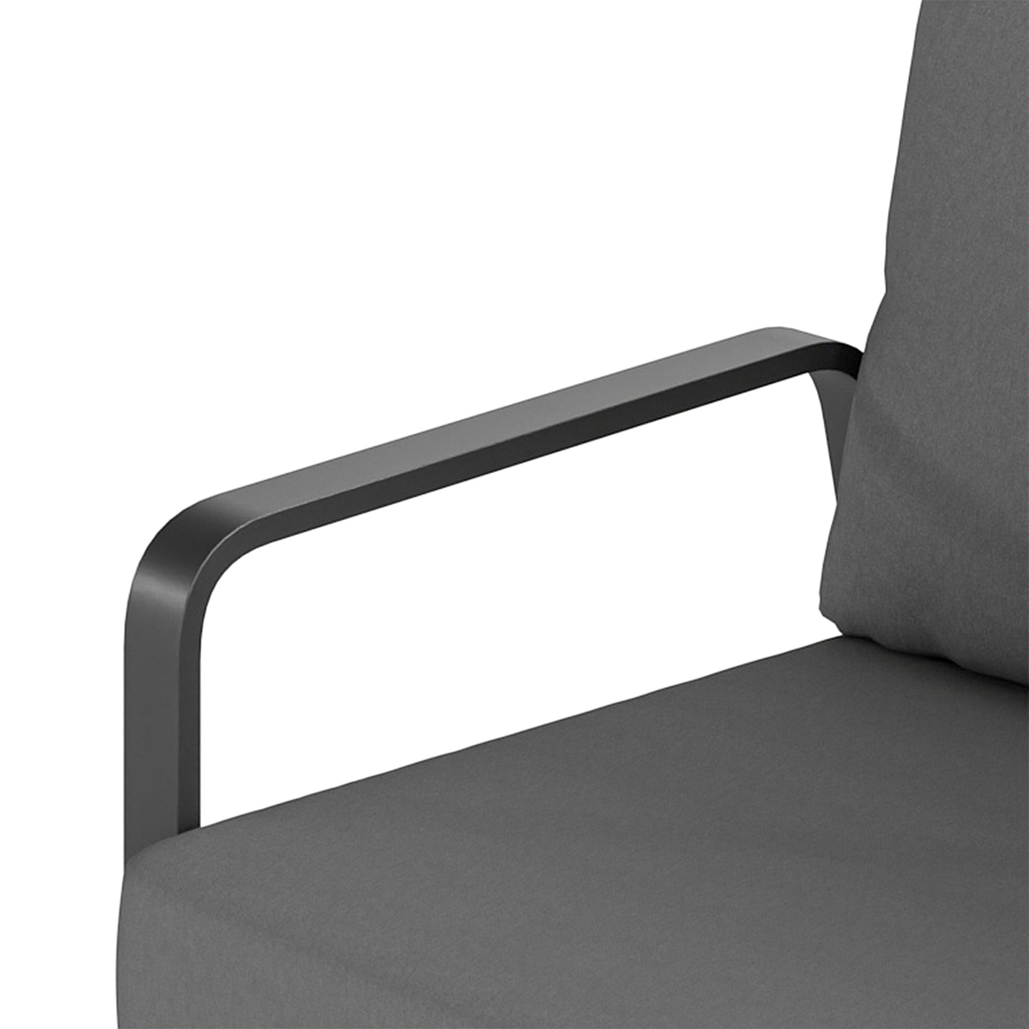Outdoor Sofa Thick Cushions Outdoor Patio Couch Loveseat 2 Seater for Garden Black and Light Grey