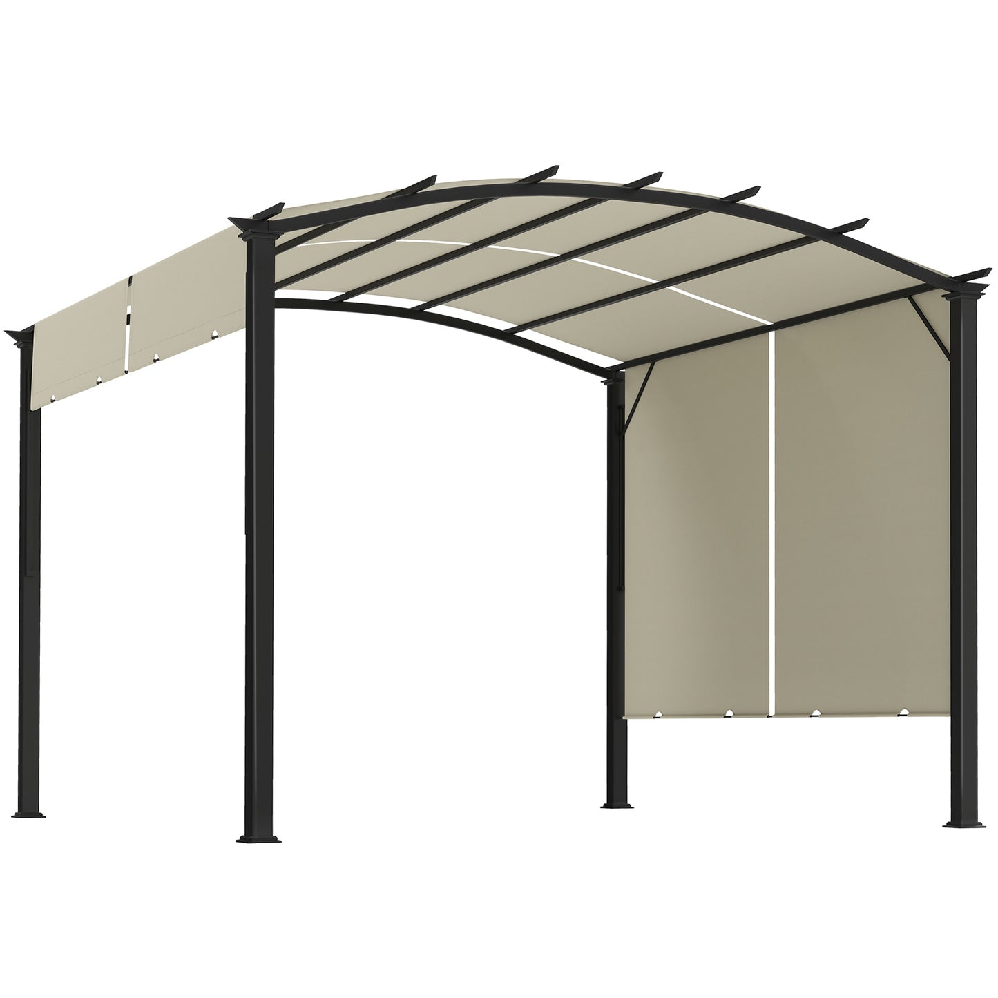 11' x 11' Retractable Pergola Canopy for Patio, Backyard, Beige