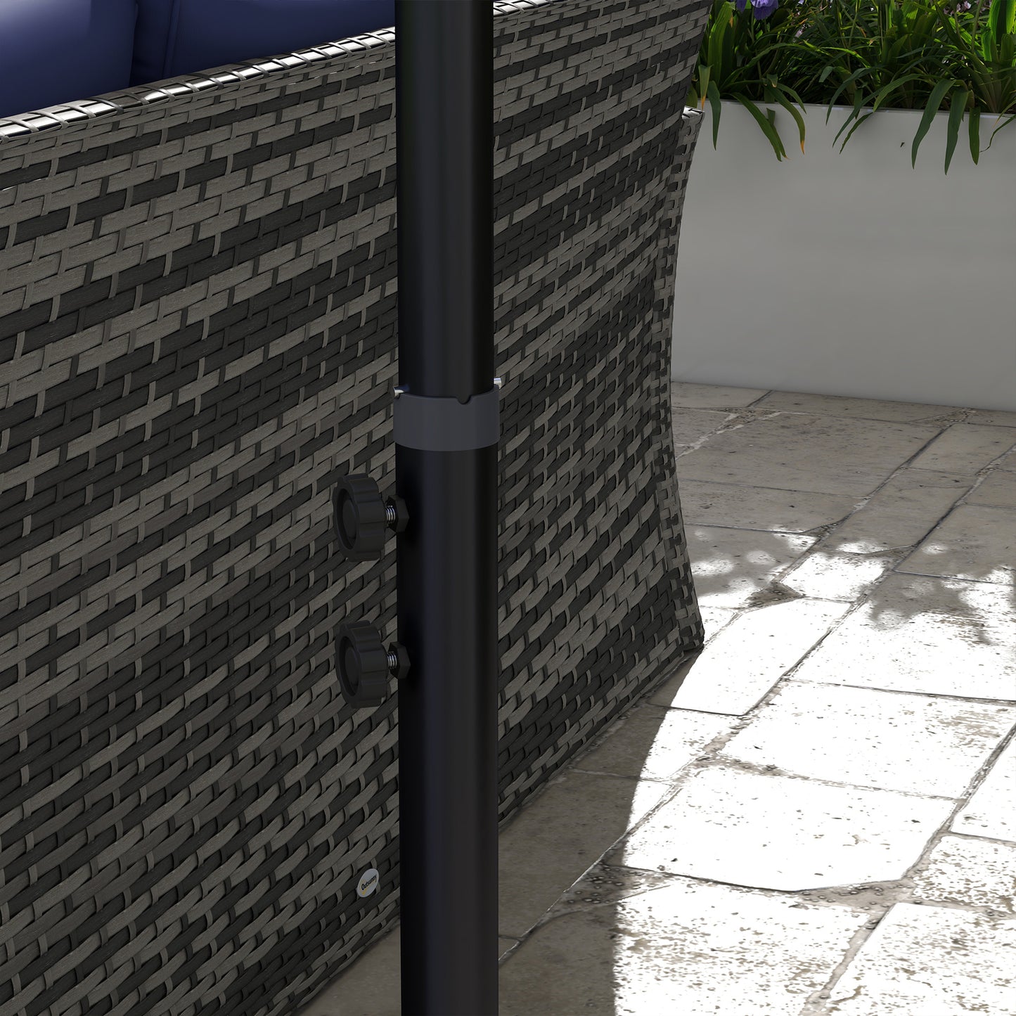 3(m) patio offset umbrella, with Cross Base - Dark Grey