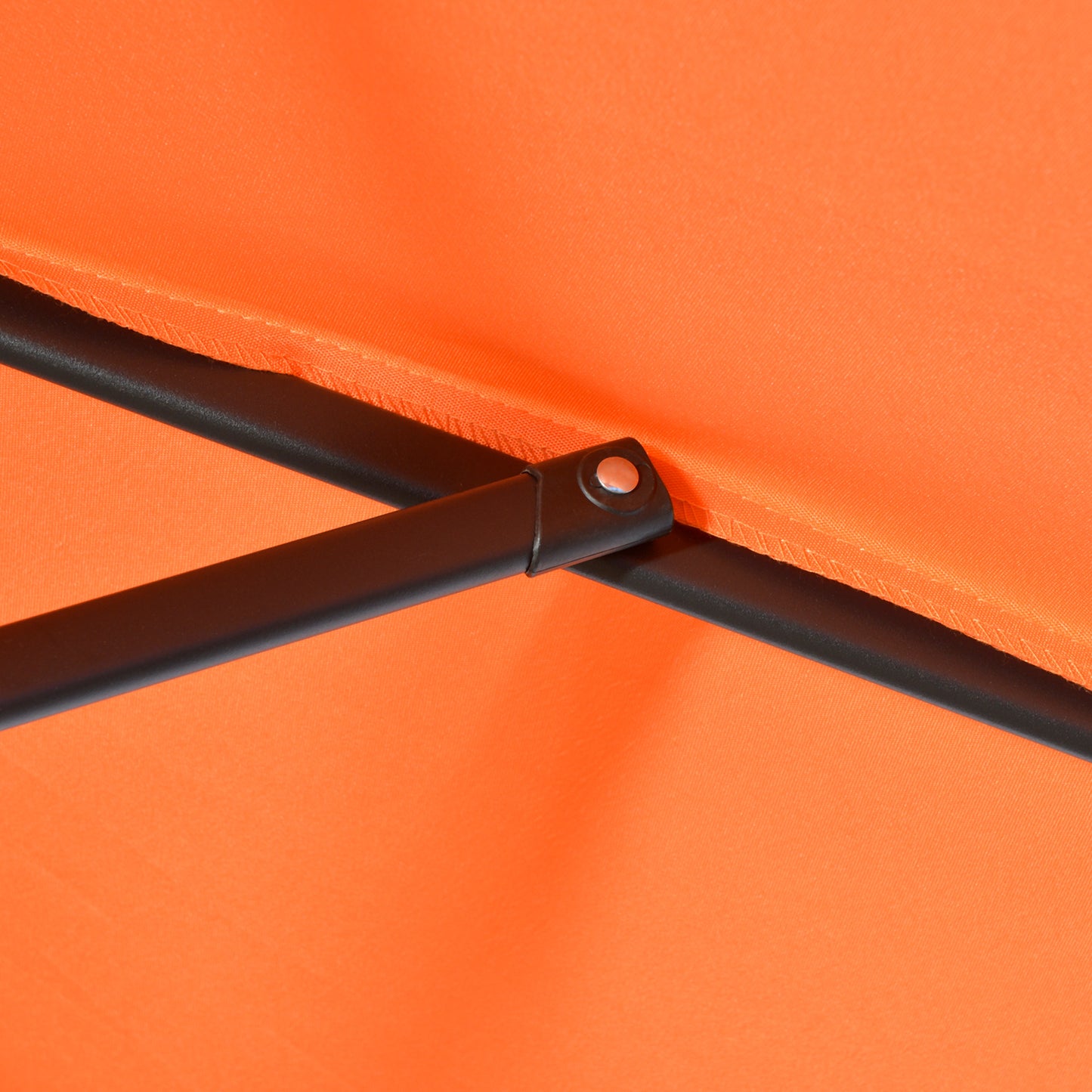 6.6FT Patio Umbrella, Outdoor Parasol with 6 Solid Ribs, Orange
