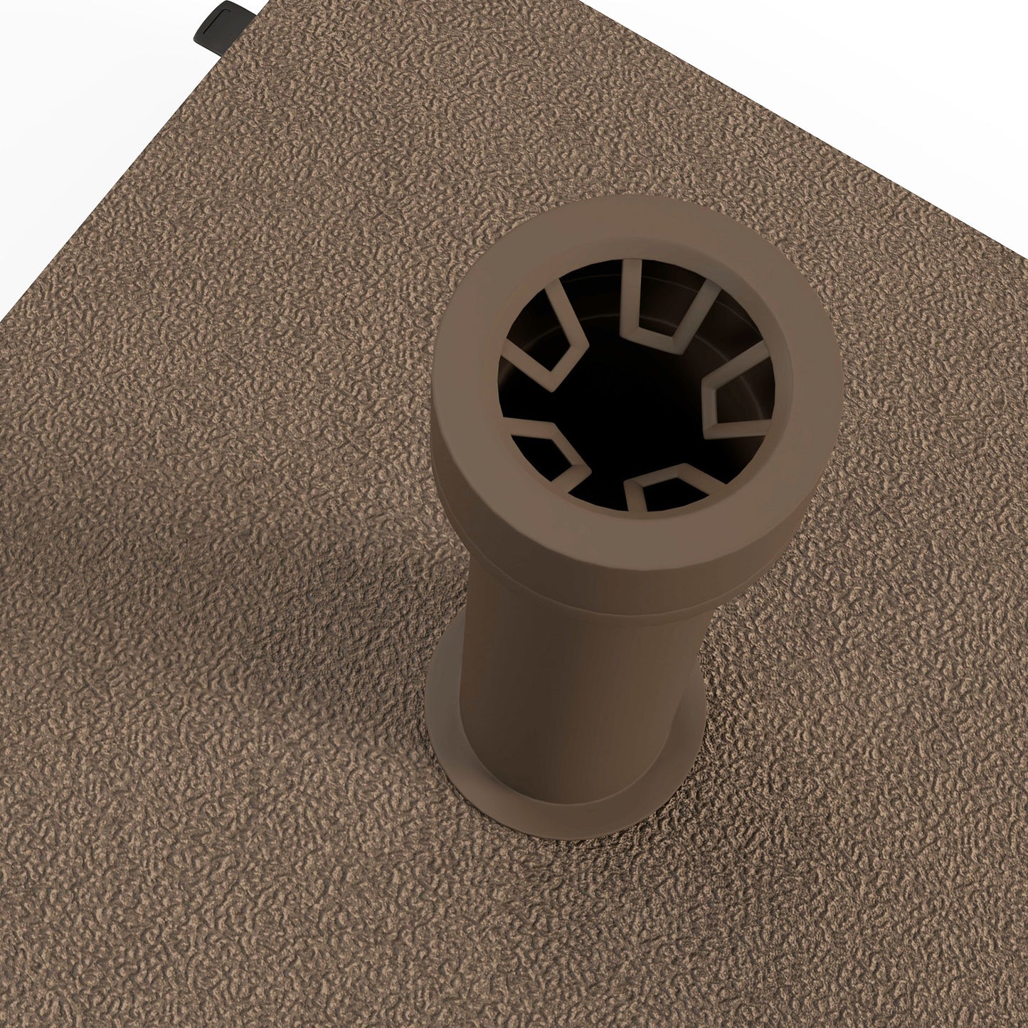 Square Parasol Base, Portable Umbrella Stand with Wheels, Water or Sand Filled, for Φ0.75" to Φ1.5" Poles, Brown