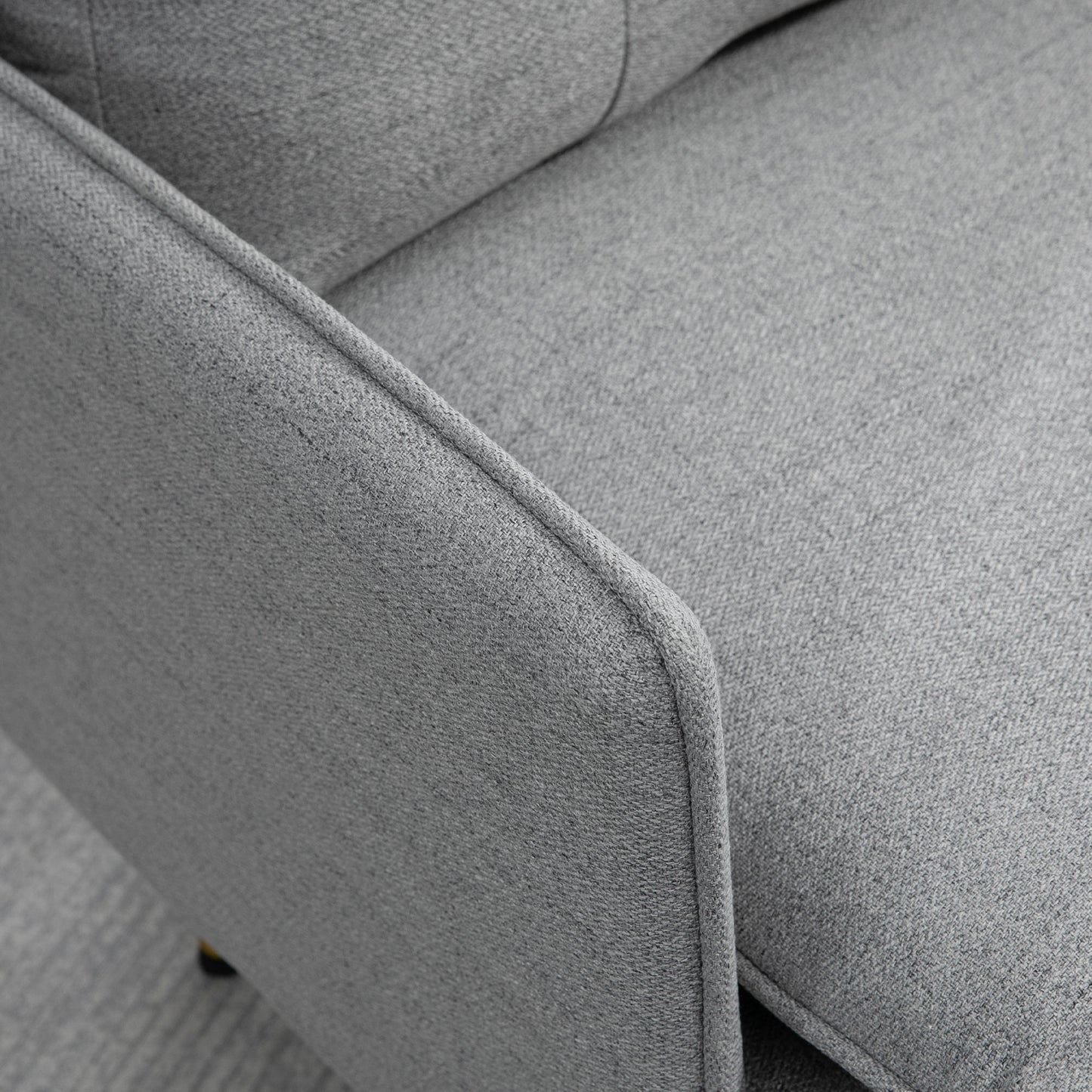 Accent Chair, Upholstered Armchair with Tufted Back Cushion and Steel Legs for Living Room, Bedroom, Grey