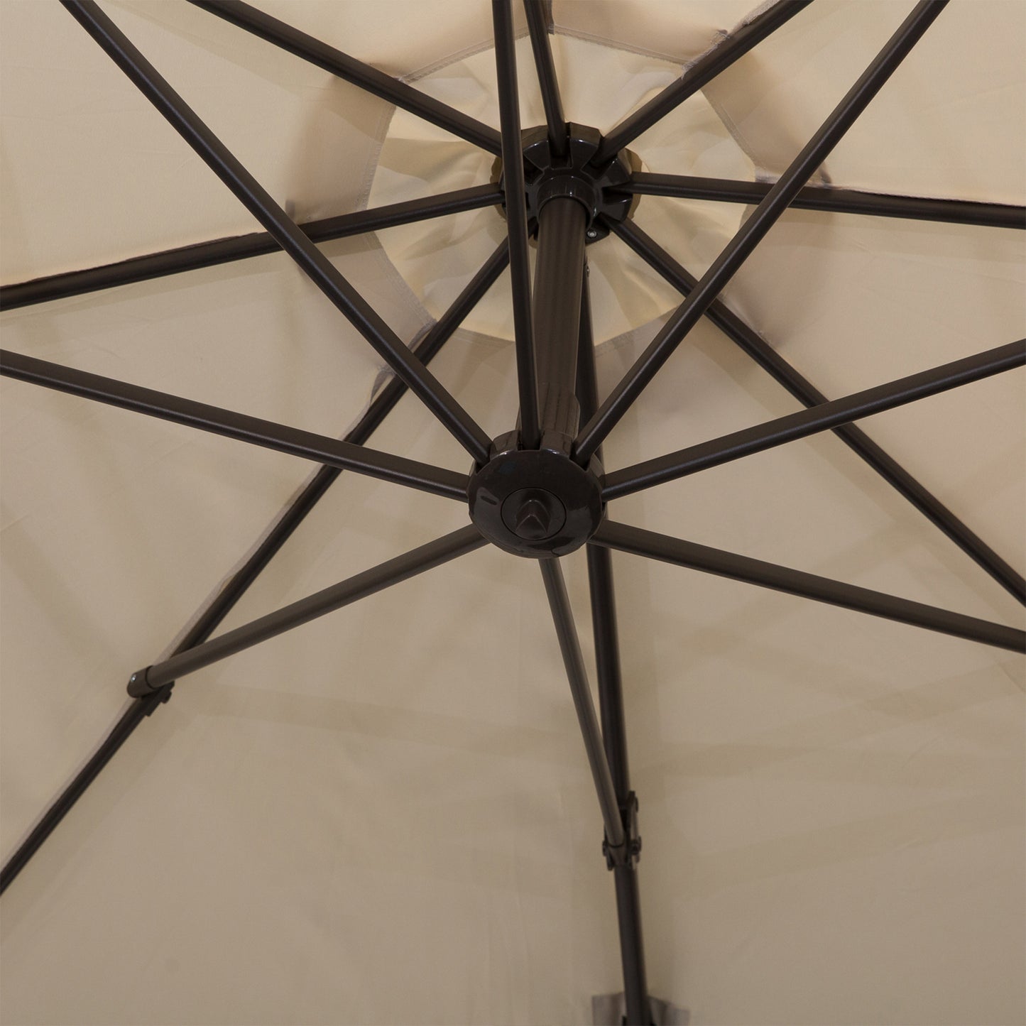 10ft Cantilever Patio Umbrella with 360° Rotation, Crank & Cross Base for Garden Deck Pool Backyard, Cream