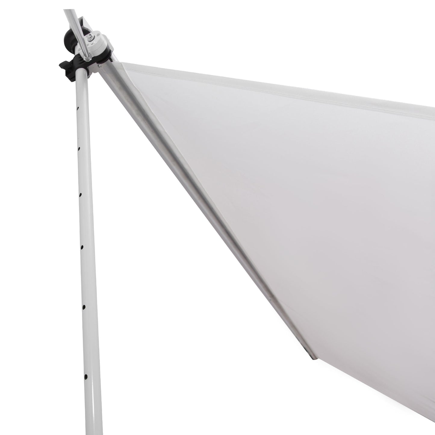 10x5ft Manual Retractable Awning, Patio Sun Shade Canopy Shelter with 5.6-9.2ft Support Pole, Water Resistant UV Protector, for Window, Door, Porch, Deck, White