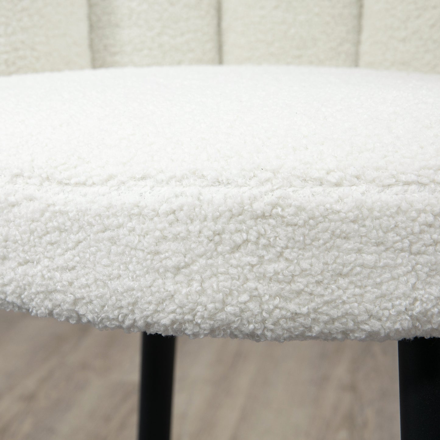 Faux Cashmere Bar Stools Set of 2 Counter Height Bar Stools with Back for Home Kitchen, 20.5"x19.7"x36.6", Cream