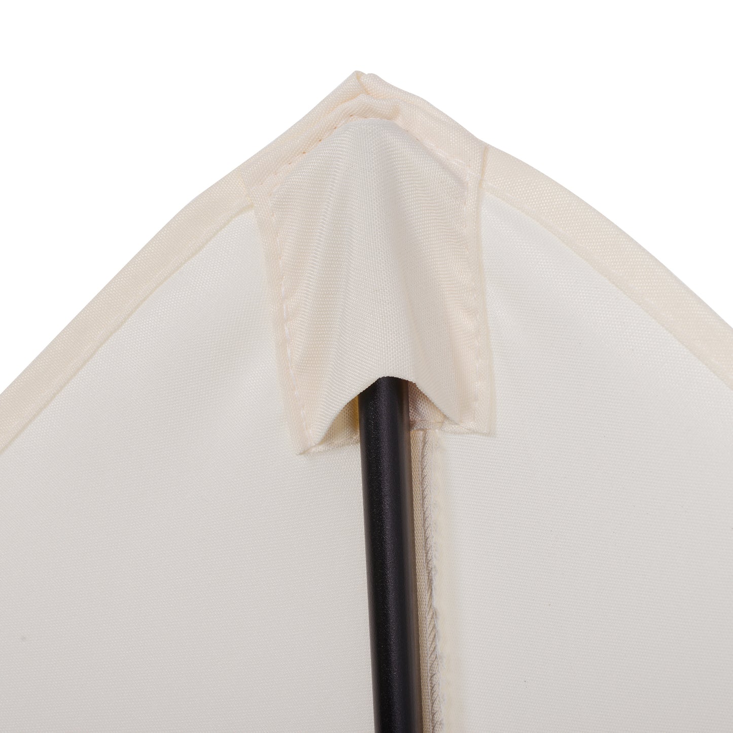 6.6FT Patio Umbrella, Outdoor Parasol with 6 Solid Ribs, Cream White