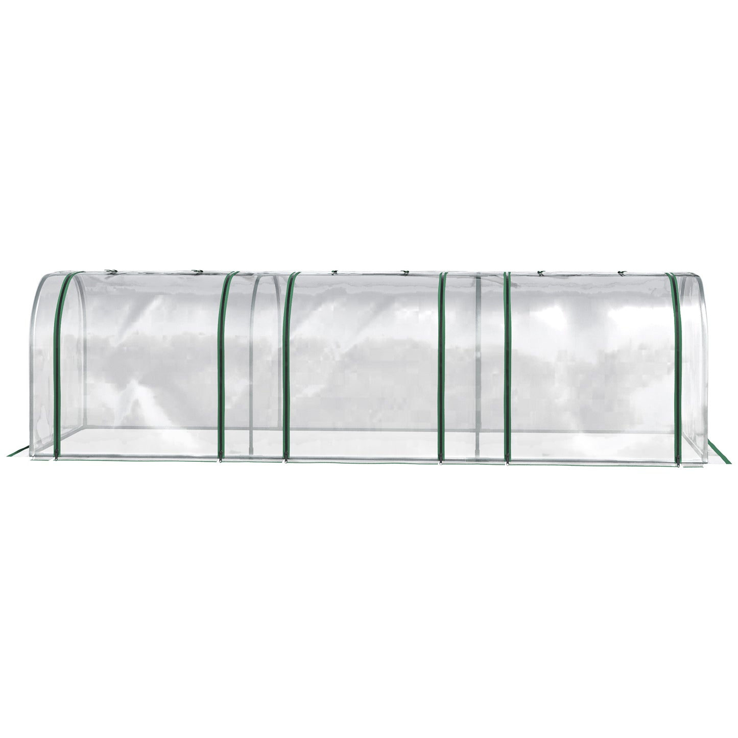 10' x 3' x 2.5' Portable Mini Tunnel Greenhouse with 3 Zipped Doors, Easy Assembly, Clear