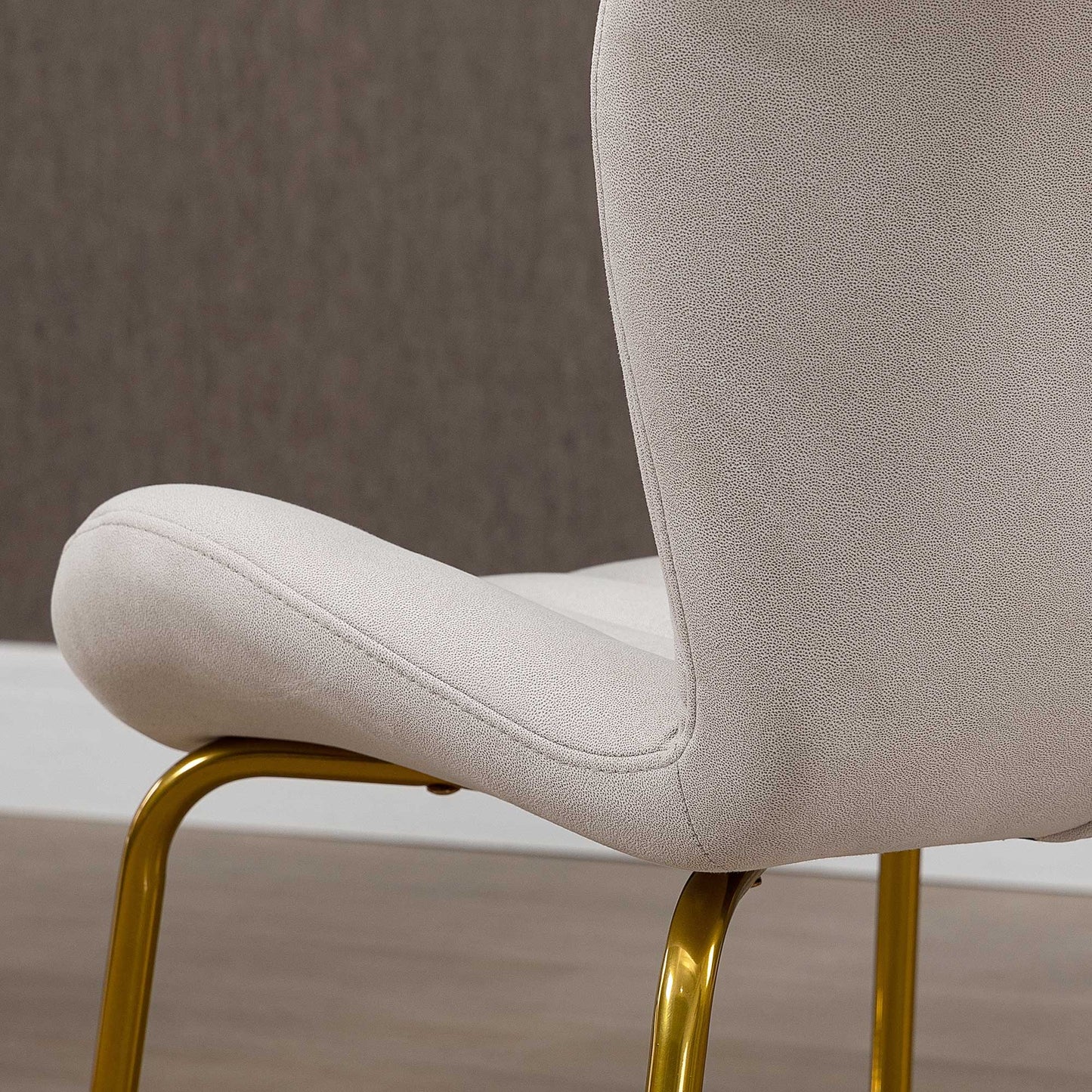Dining Chairs Set of 2, Modern Accent Chair with Cushioned Backrest, Upholstery for Living Room, Cream White