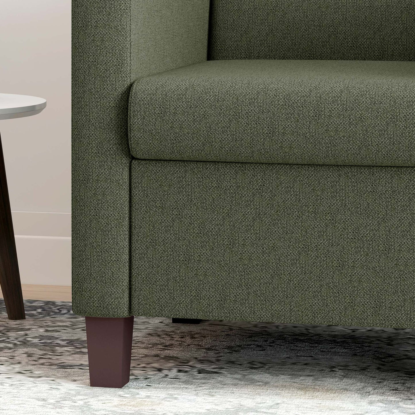 Fabric Accent Chair, Modern Armchair with Seat Cushion and Non-Slip Pads for Living Room, Bedroom, Dark Green