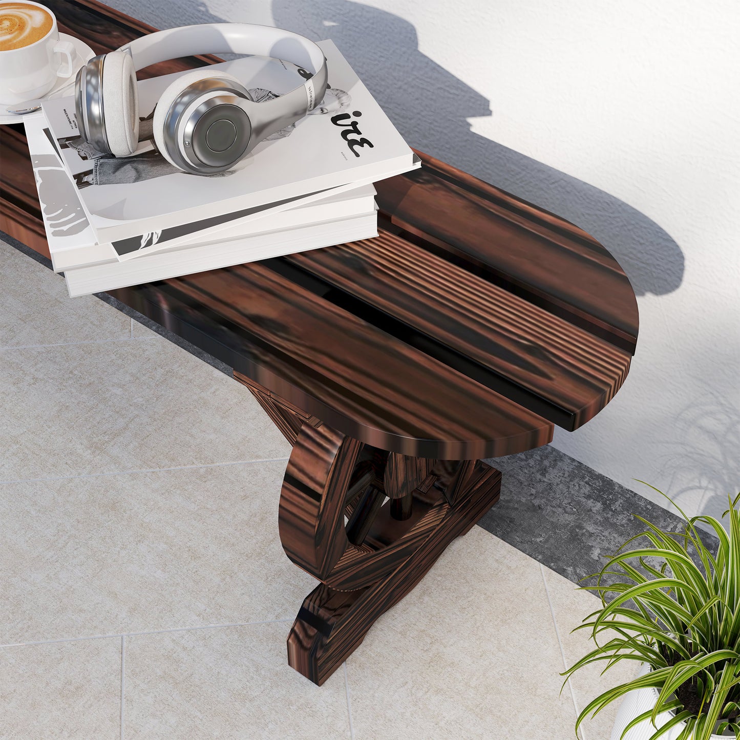 2-Person Outdoor Bench, Wood Garden Bench with Wagon Wheel Legs, Slatted Seat for Patio, Park, Backyard, Natural Wood