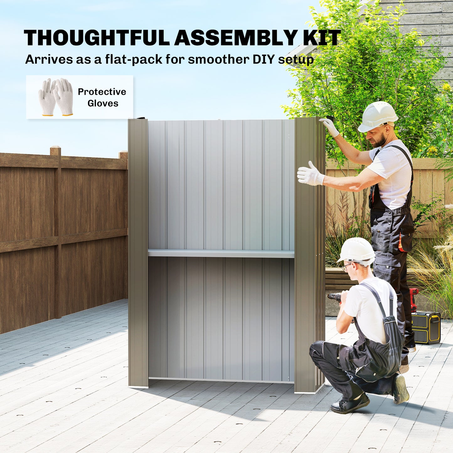 Apex Roof Metal Garden Shed with Shelf