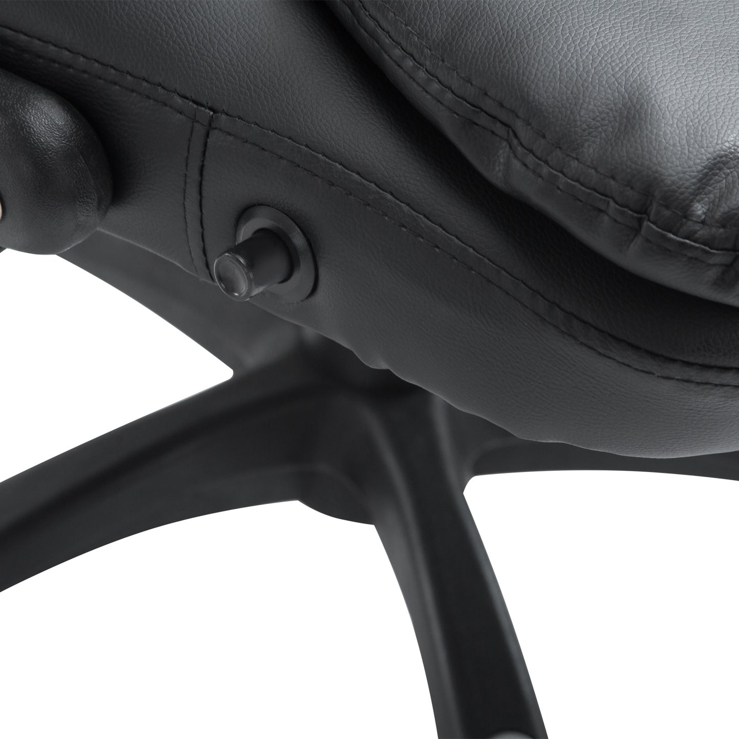 Heated Massage Executive Office Chair, High Back Reclining Swivel Chair with Vibration, Leather, Black