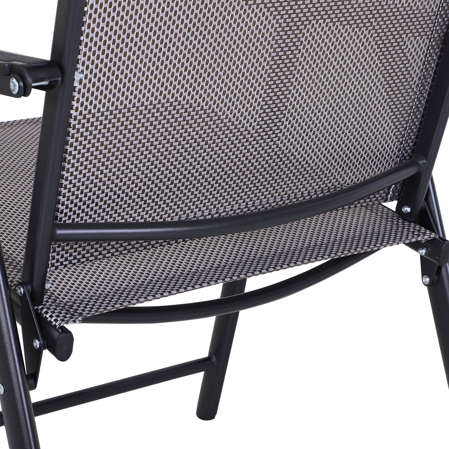 Outdoor Dining Chairs Set of 2, Folding Patio Dining Set with Texteline and Steel Frame for Park Convenient Seat