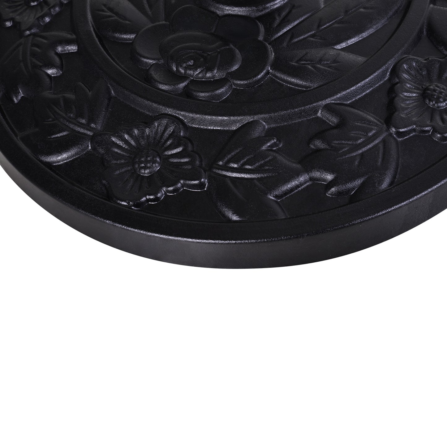20 lbs Resin Half Round Patio Umbrella Base 20" Outdoor Decorative Parasol Stand Holder For Φ1.5", Φ1.9" Pole, Black