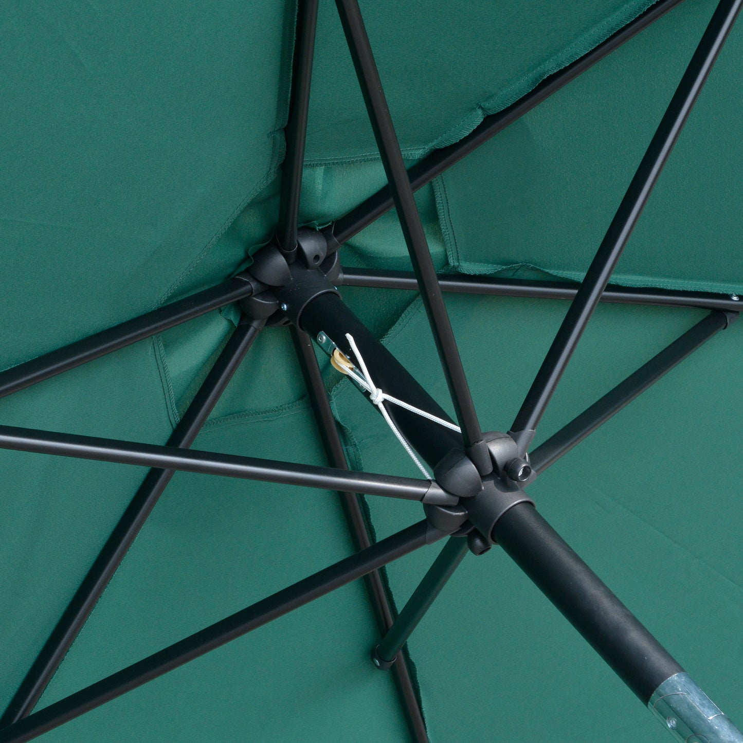8.5FT Patio Umbrella, Round Garden Parasol with 6 Ribs, Market Sunshade Tilt Canopy w/ Crank Handle for Outdoor, Green