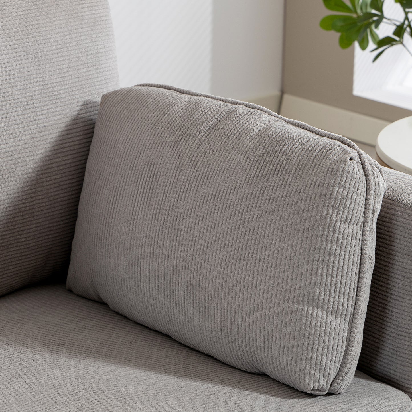 Loveseat Sofa, 55" Small Sofa Couch with 2 Pillows, Metal Legs for Living Room, Bedroom, Apartment, Grey