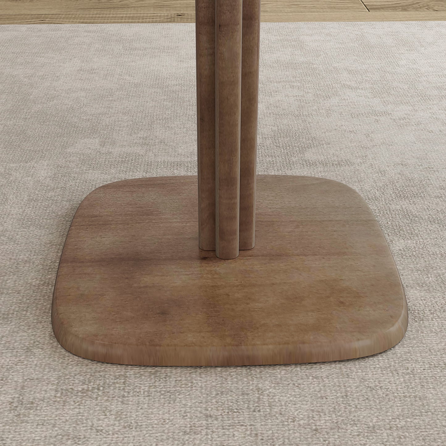 Dining Table for 4 People - Modern Kitchen Table with Wood-Effect Top, 27.6" x 27.6", Dark Brown