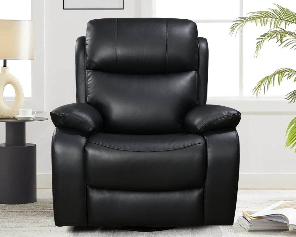 Manual Black Leather Recliner - Forward Furniture