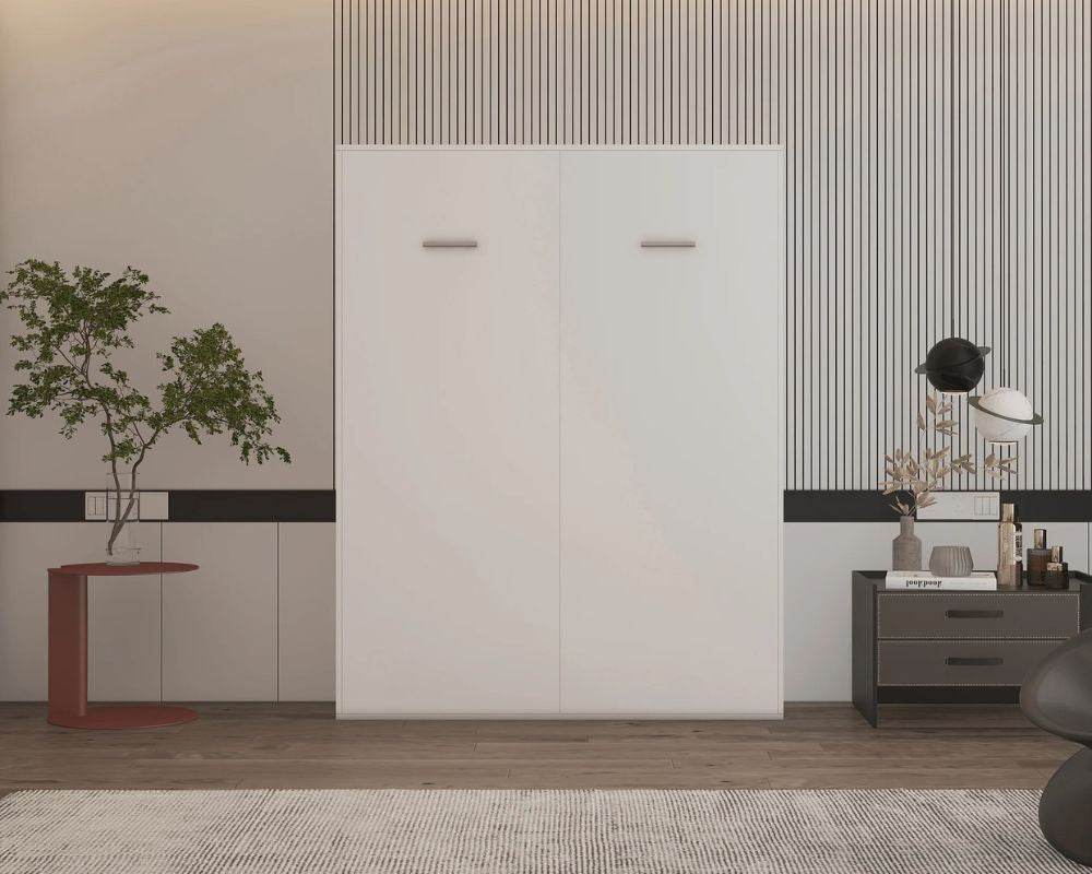 Wallie White Vertical Murphy Bed - Forward Furniture