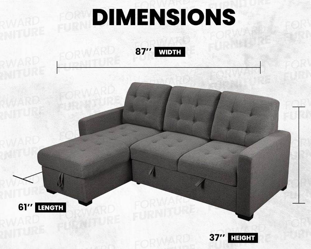 Dyno Reversible Sectional with Sleeper Storage - Forward Furniture