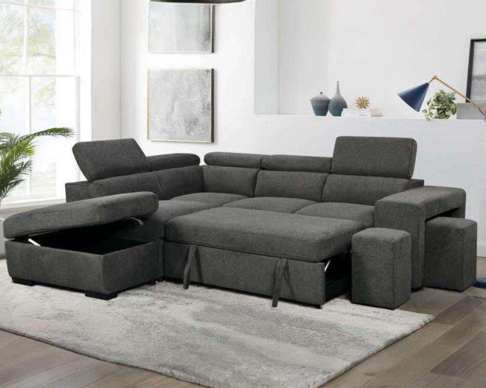 Bel Air Convertible Sleeper Sectional with Storage - Forward Furniture
