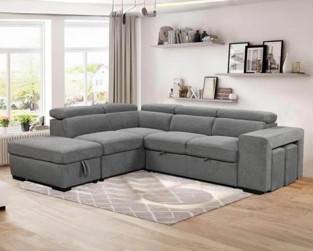 Bel Air Convertible Sleeper Sectional with Storage - Forward Furniture