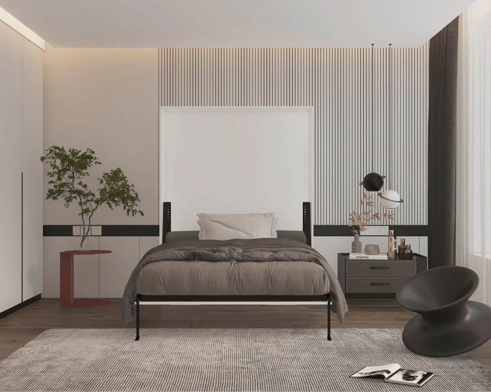 Wallie White Vertical Murphy Bed - Forward Furniture