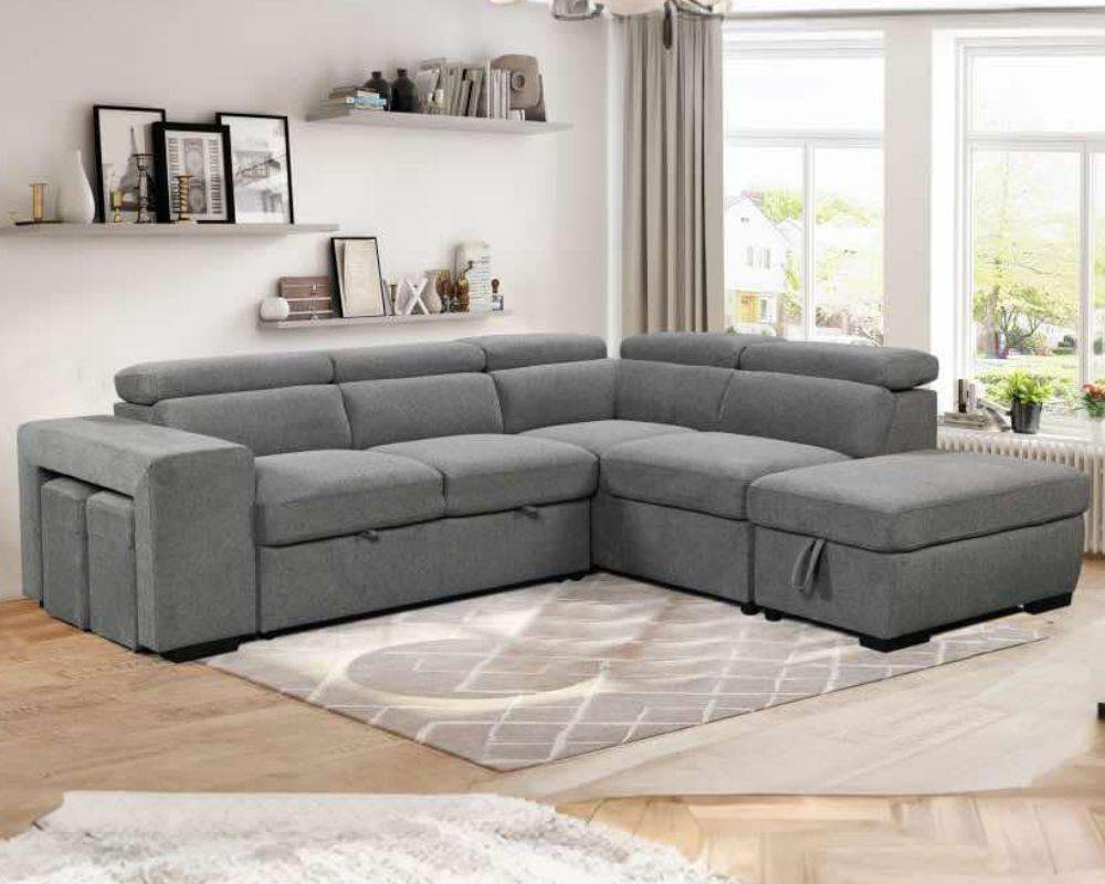 Bel Air Convertible Sleeper Sectional with Storage - Forward Furniture