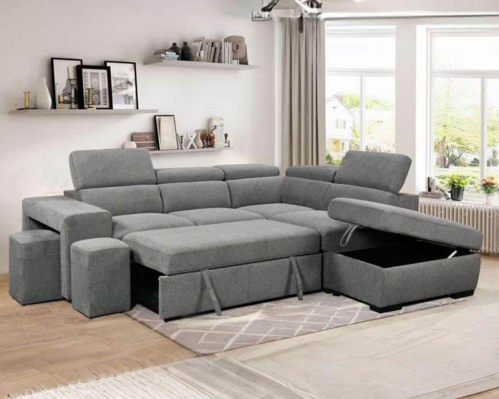 Bel Air Convertible Sleeper Sectional with Storage - Forward Furniture