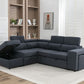 Bel Air Large Sleeper Sectional Sofa Bed with Storage Ottoman and 2 Stools