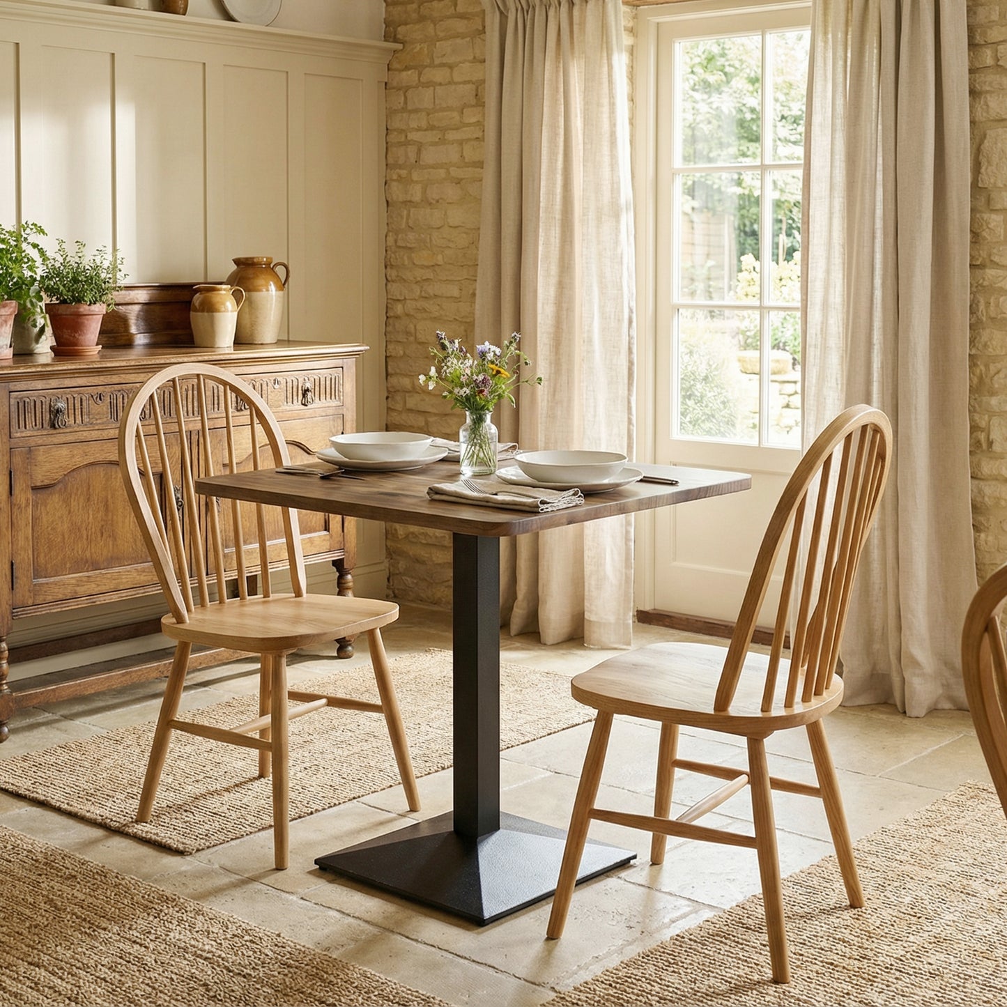 28" Square Dining Table, Modern Dining Room Table with Steel Base, Space Saving Small Kitchen Table, Walnut Wood Grain