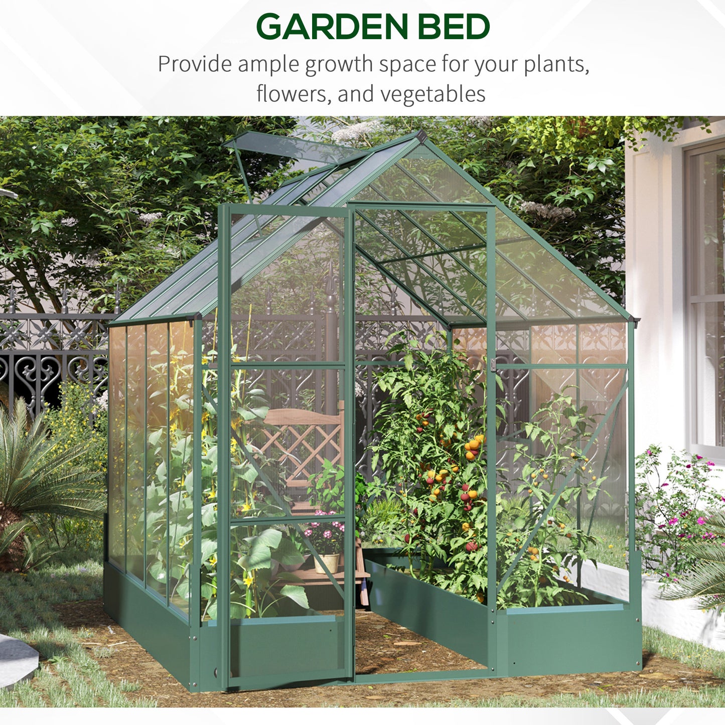 8.2' x 6.2' Greenhouse Aluminum Frame with Temperature Controlled Window