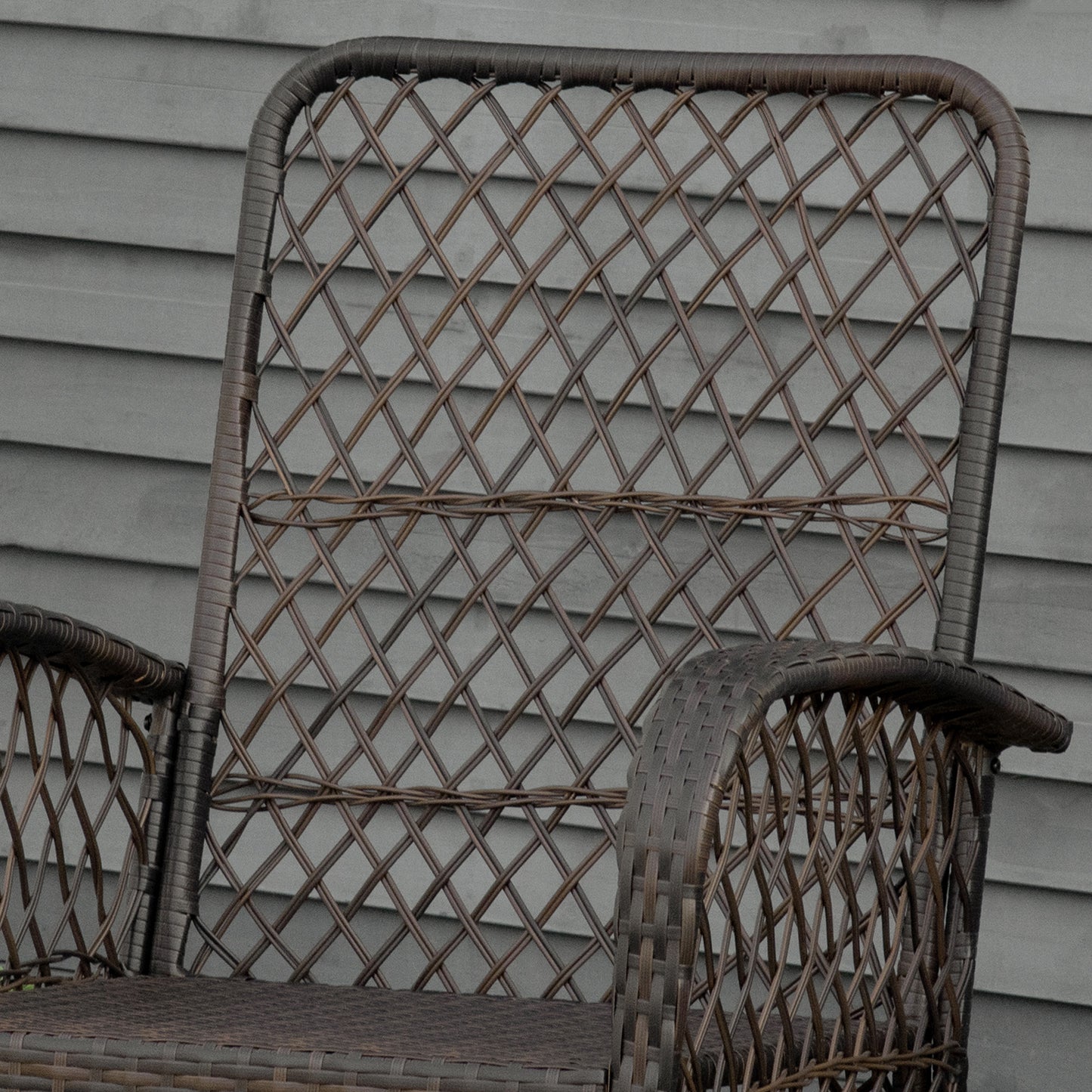 Rattan Rocking Chair, Outdoor Wicker Patio Rocker Chair Furniture with Thick Cushions, for Garden Backyard Porch, Cream White
