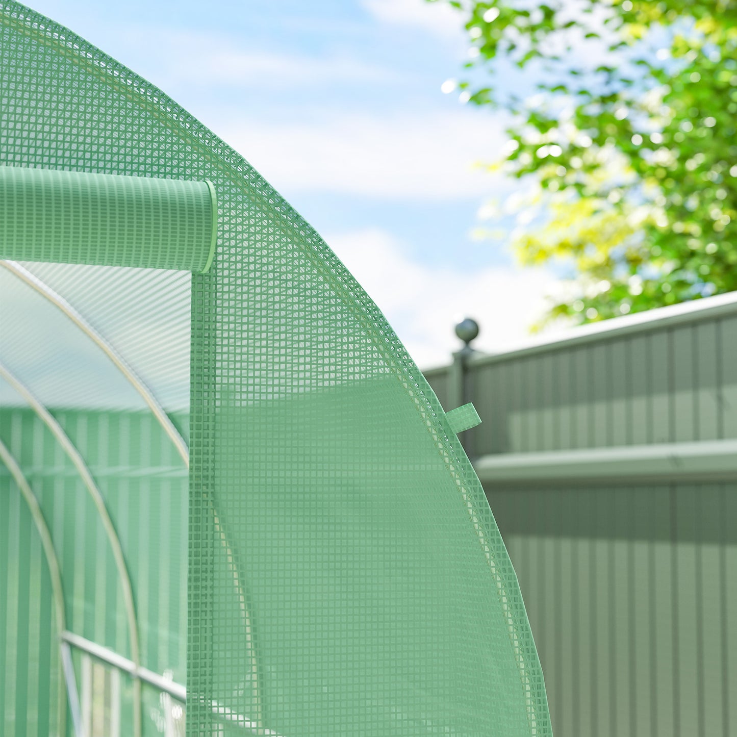 11.5' x 6.6' x 6.6' Walk-in Tunnel Greenhouse Garden Plant Seed Growing Warm House Outdoor Hot House w/ Roll Up Door, Windows, PE Cover Green