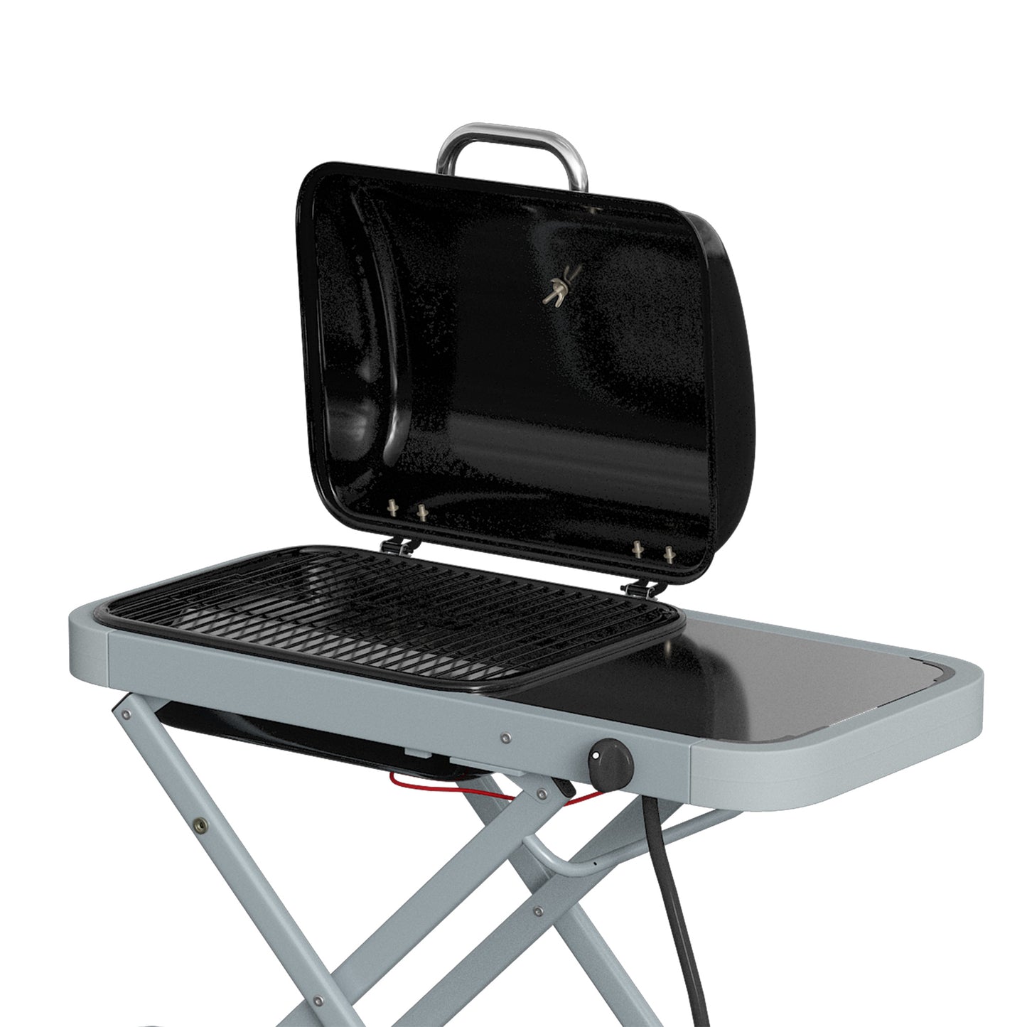 Portable Propane Gas BBQ Grill with Foldable Cart, Wheels, 9500 BTU Gas Barbecue Grill with Piezo Ignition Burner, Black