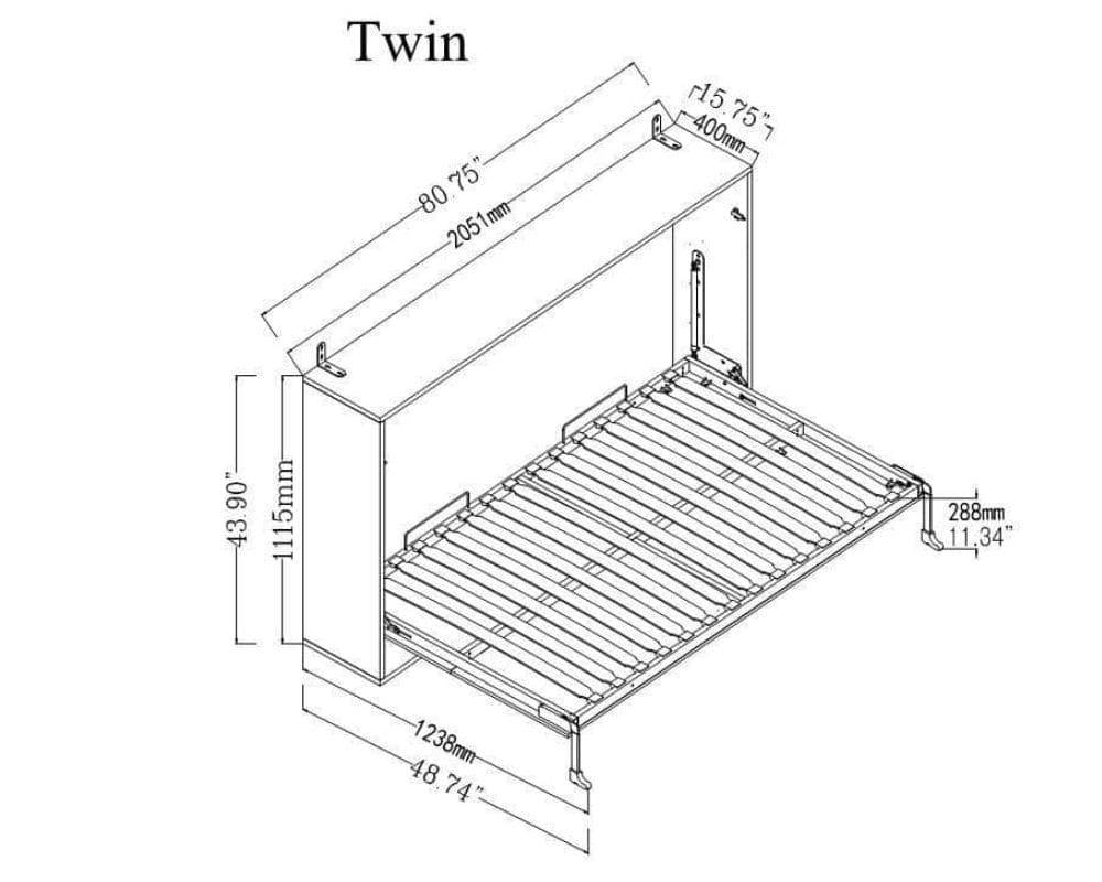 Heidi Horizontal Murphy Bed White - Forward Furniture