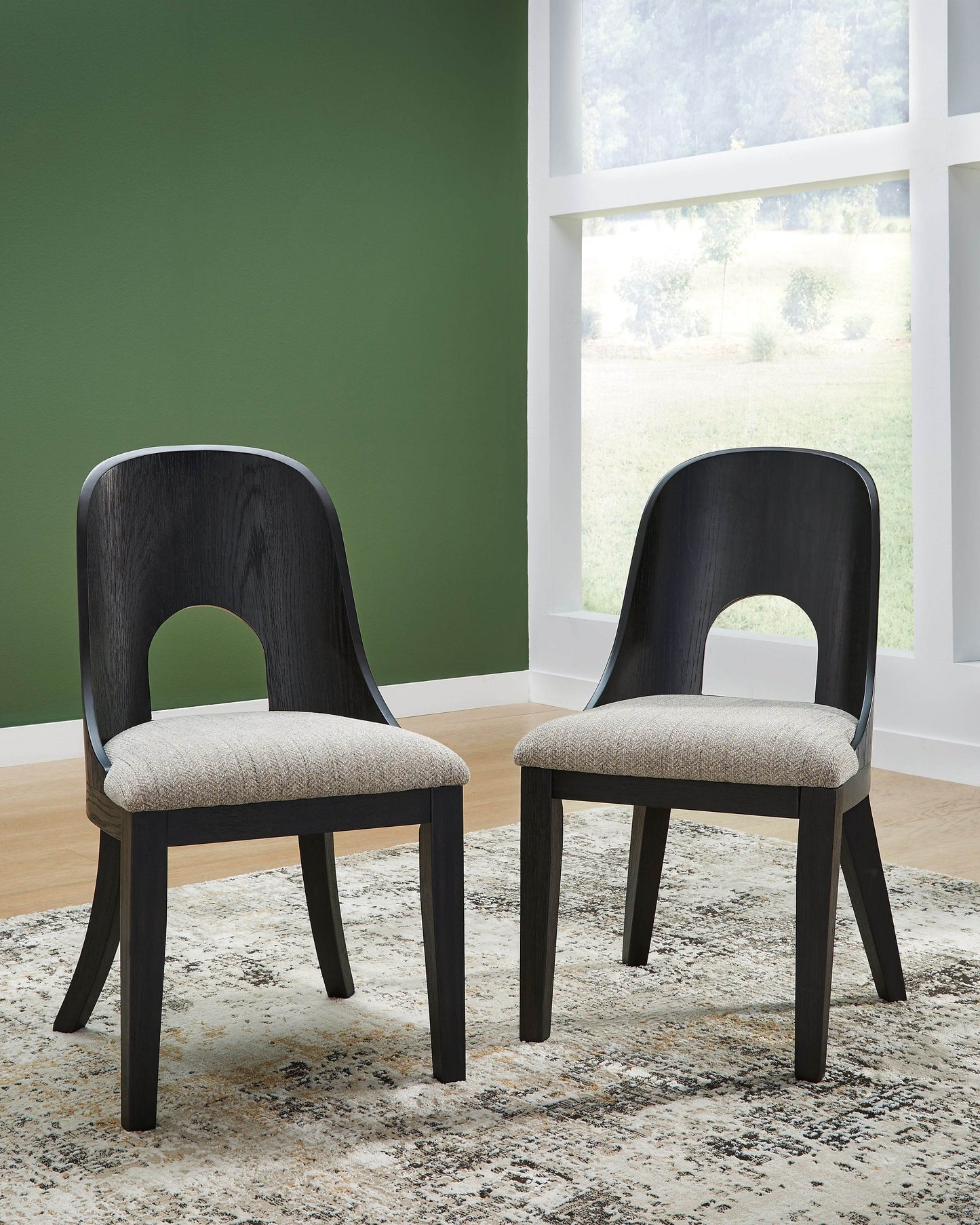 Rowanbeck - Gray / Black - Dining Upholstered Side Chair (Set of 2) - Forward Furniture