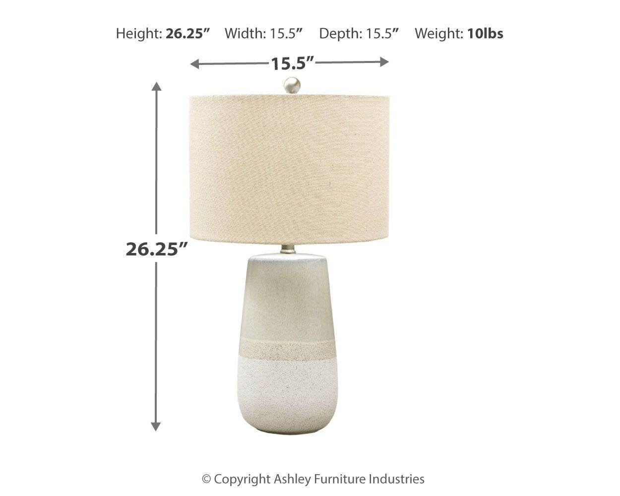 Shavon - Beige / White - Ceramic Table Lamp - Forward Furniture