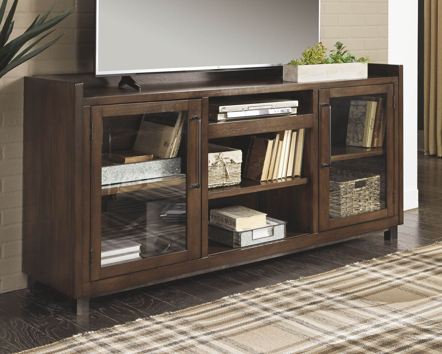 Starmore - Brown - XL TV Stand w/Fireplace Option - Forward Furniture