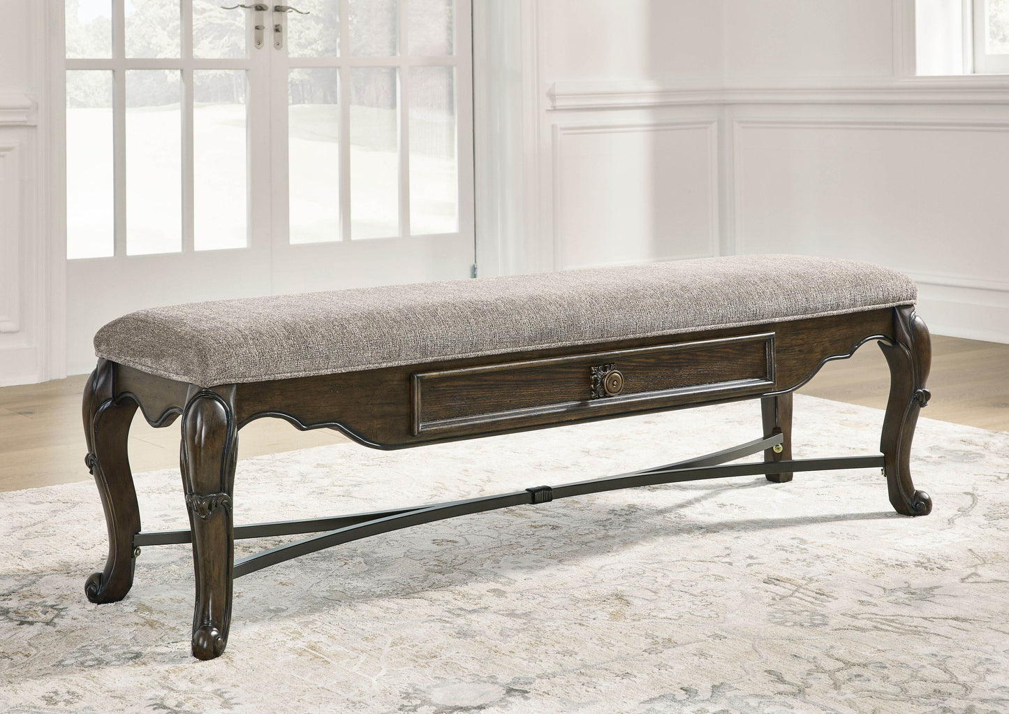 Maylee - Dark Brown - Upholstered Storage Bench - Forward Furniture