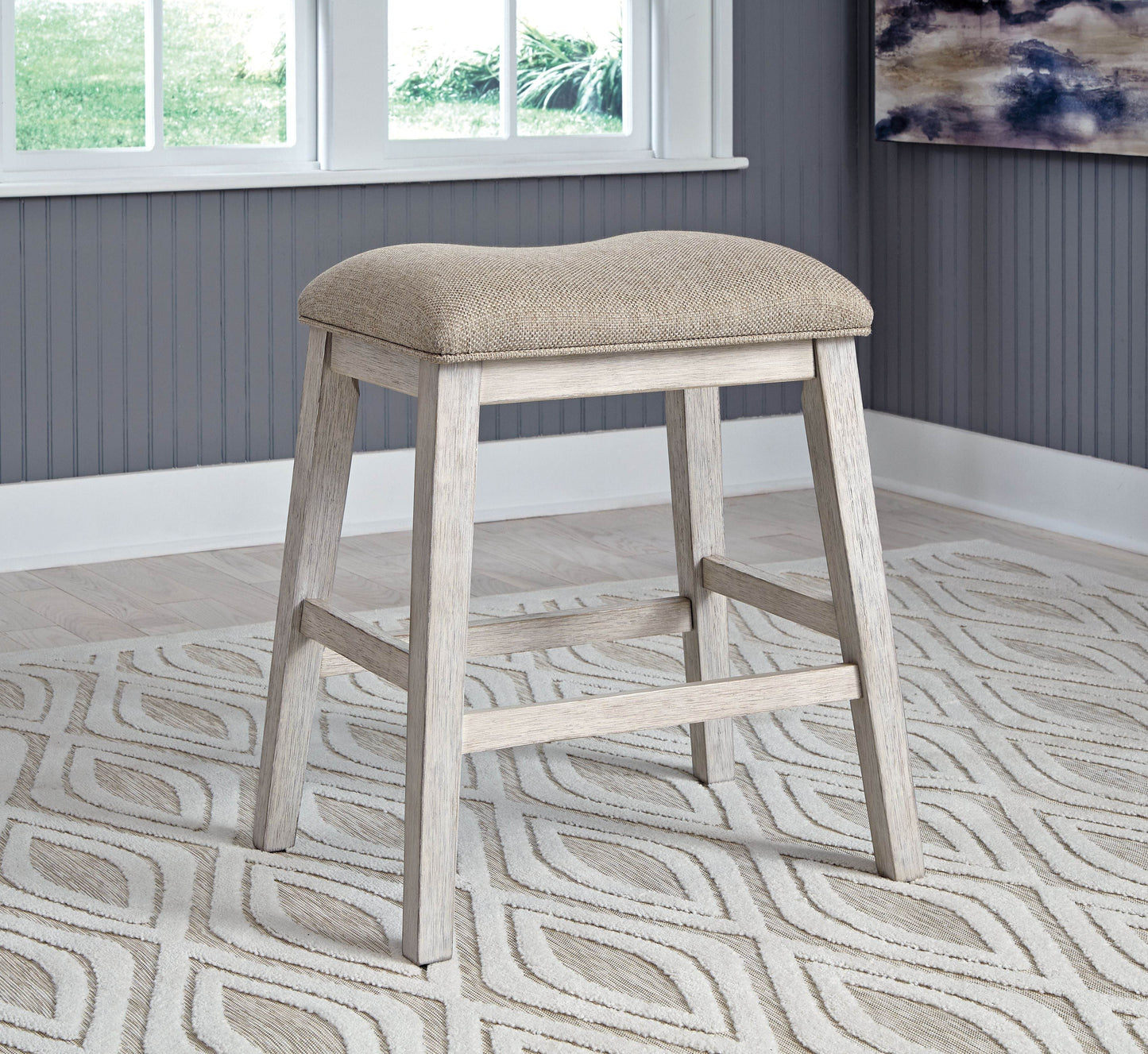 Skempton - White - Upholstered Stool (Set of 2) - Forward Furniture