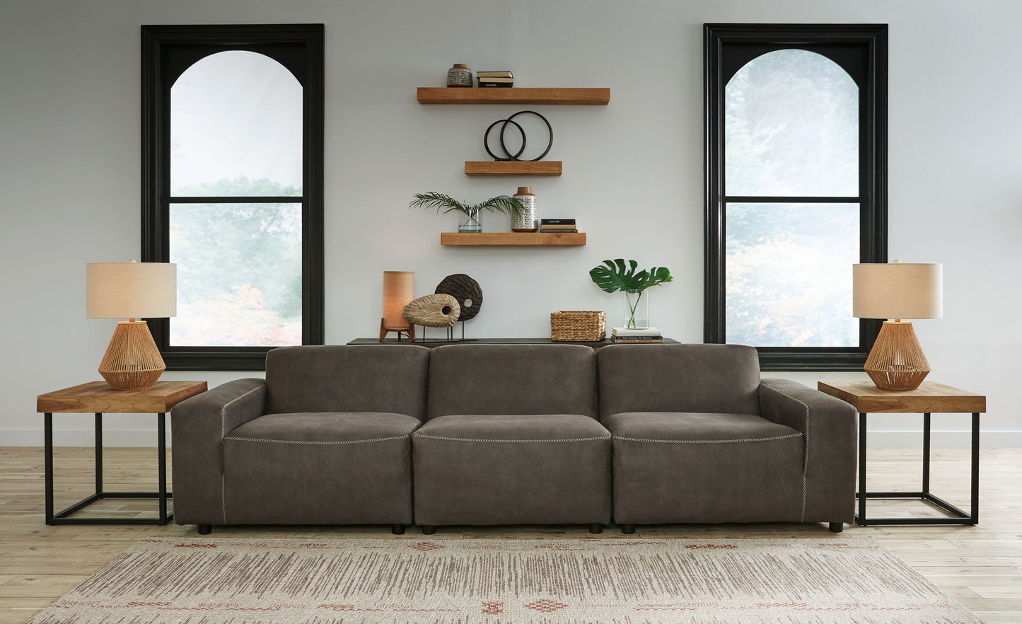 Allena - Sofa 3 Pc Sectional - Gunmetal