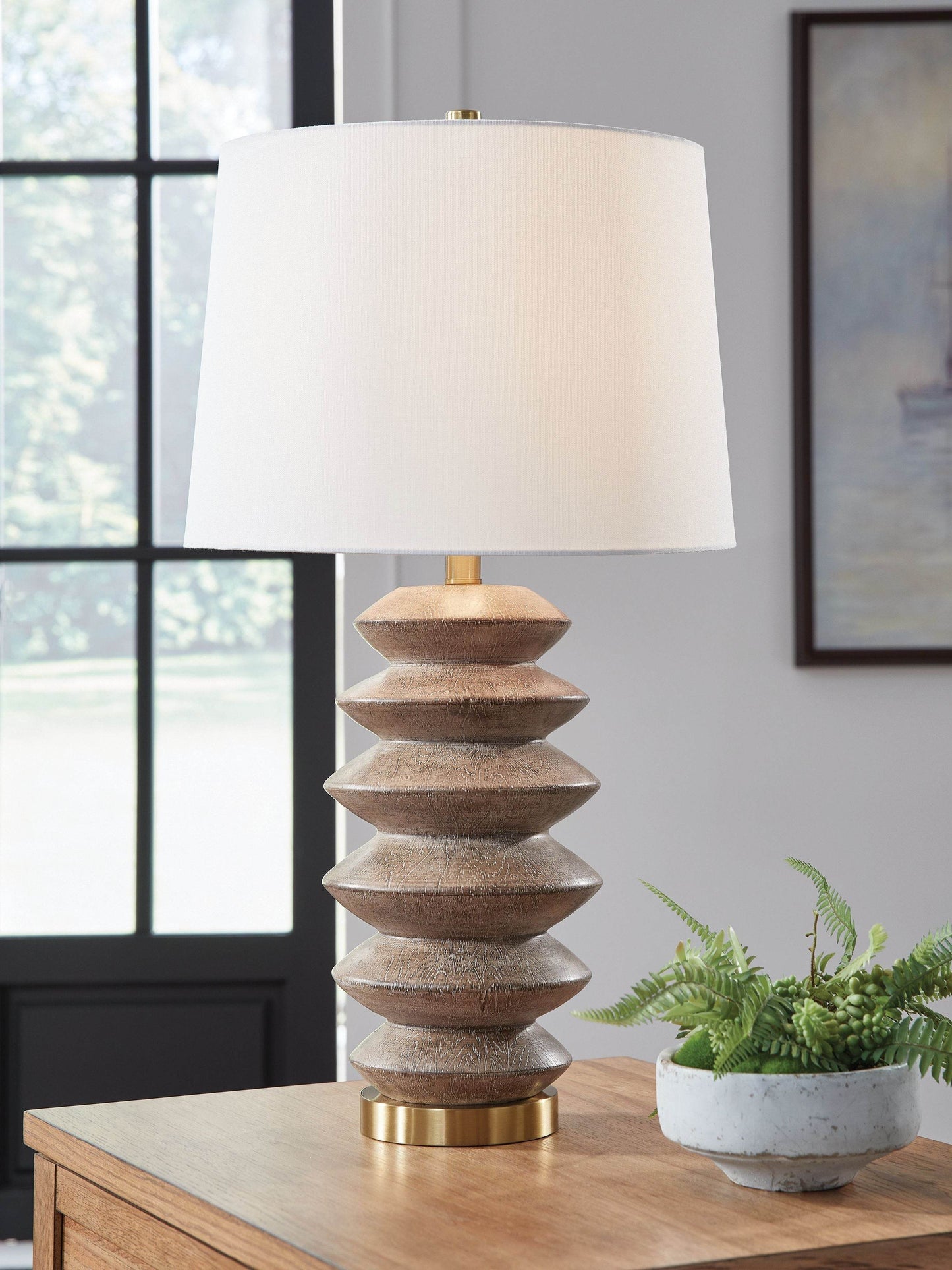 Jyllyard - Brown / Gold Finish - Poly Table Lamp - Forward Furniture